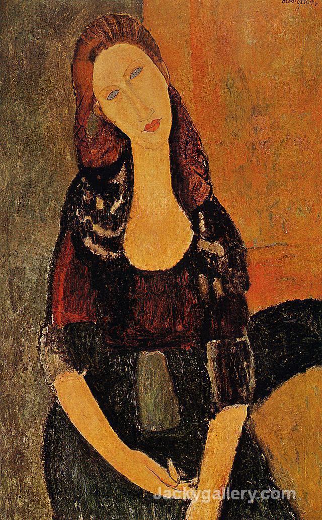 Portrait of Jeanne Hebuterne3 by Amedeo Modigliani paintings reproduction